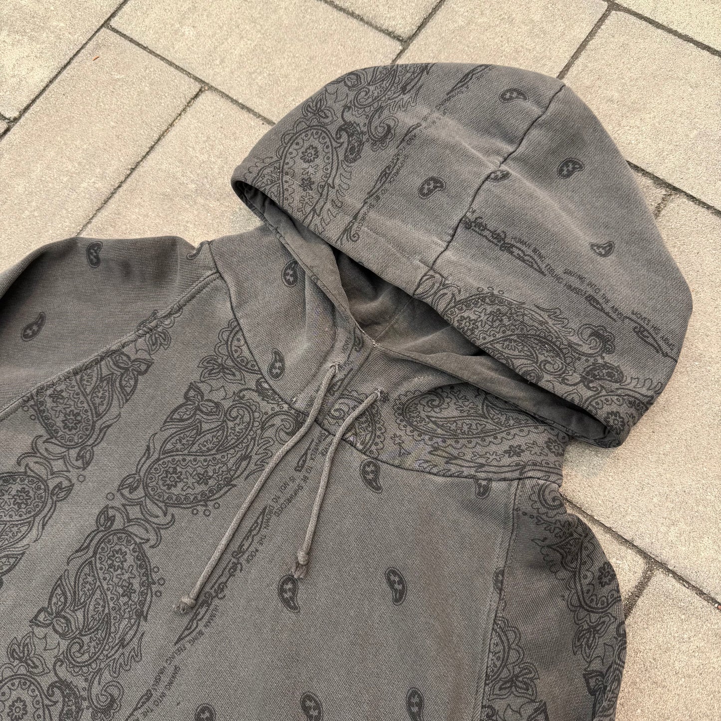 AW04 Raf Simons Charcoal Paisley Hoodie