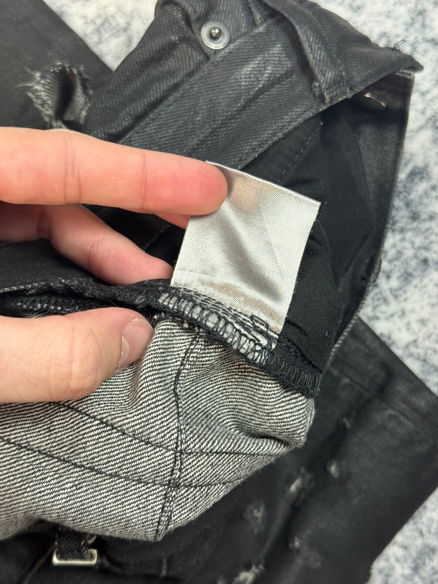 SS04 Dior Homme Waxed Strip Denim