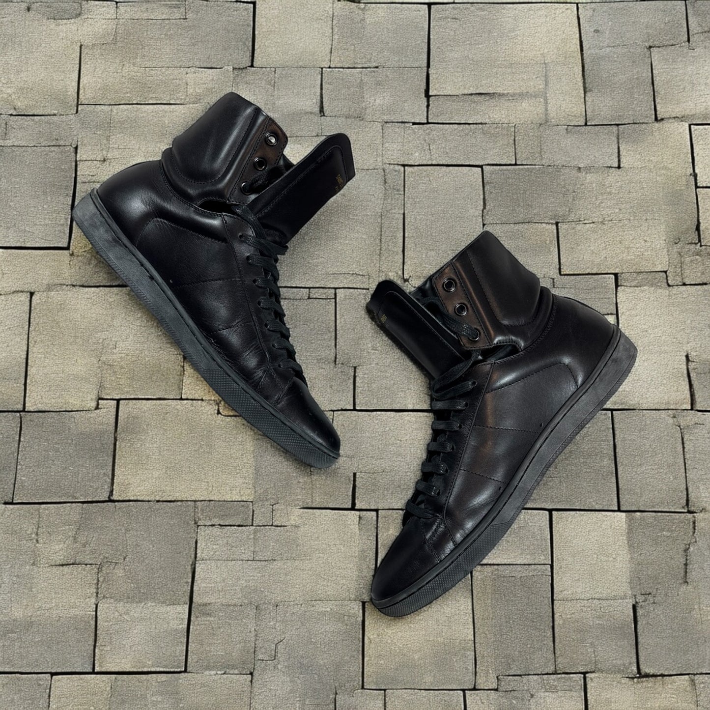 Saint Laurent Paris SL/01H Black Hi Top Sneakers