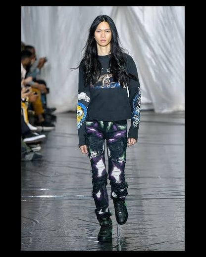 2018 Vlone Black Runway Scab Denim