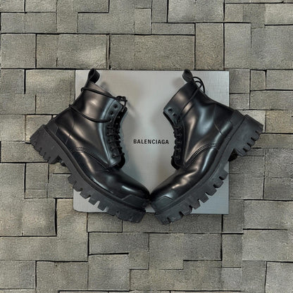 Balenciaga Calfskin Black Strike Boot