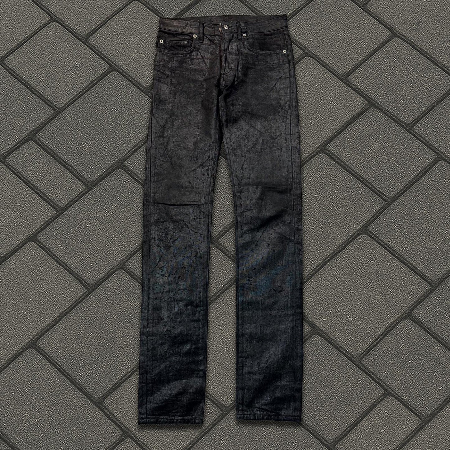 AW07 Dior Homme Light Wax Coated Denim