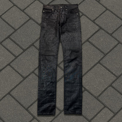 AW07 Dior Homme Light Wax Coated Denim