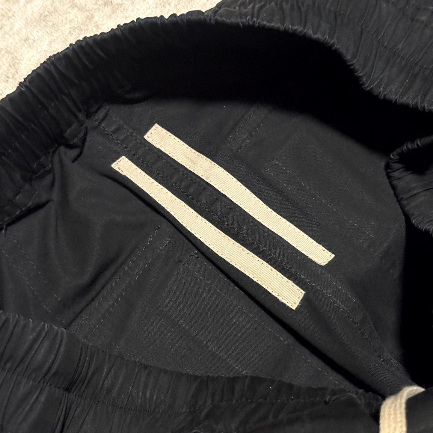 FW17 Rick Owens 'Glitter' Black Creatch Cargo Pants