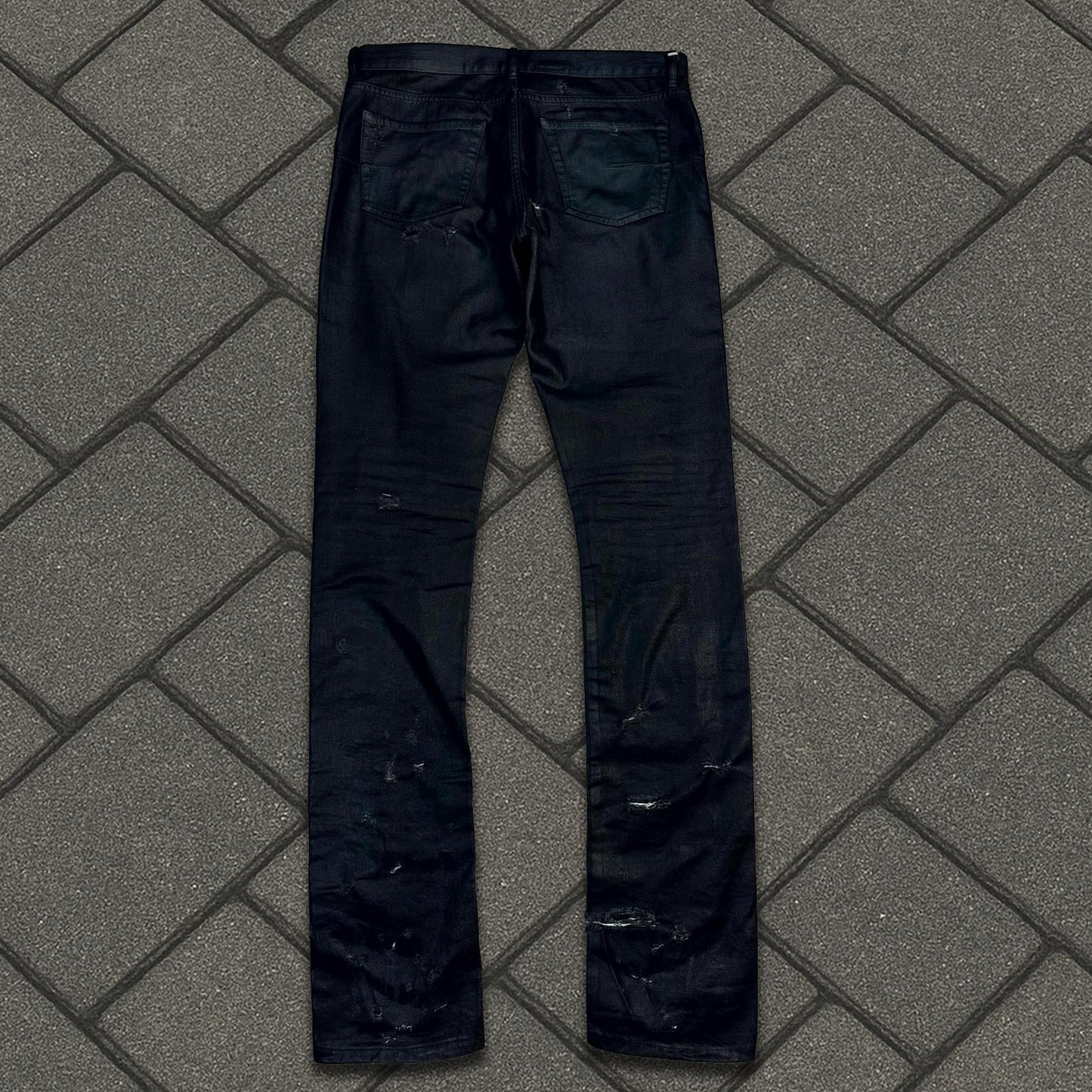 SS04 Dior Homme Waxed Strip Denim