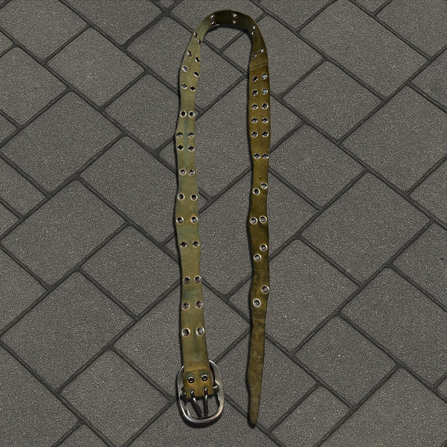 SS04 Undercover 'Languid' Distorted Suede Leather Belt