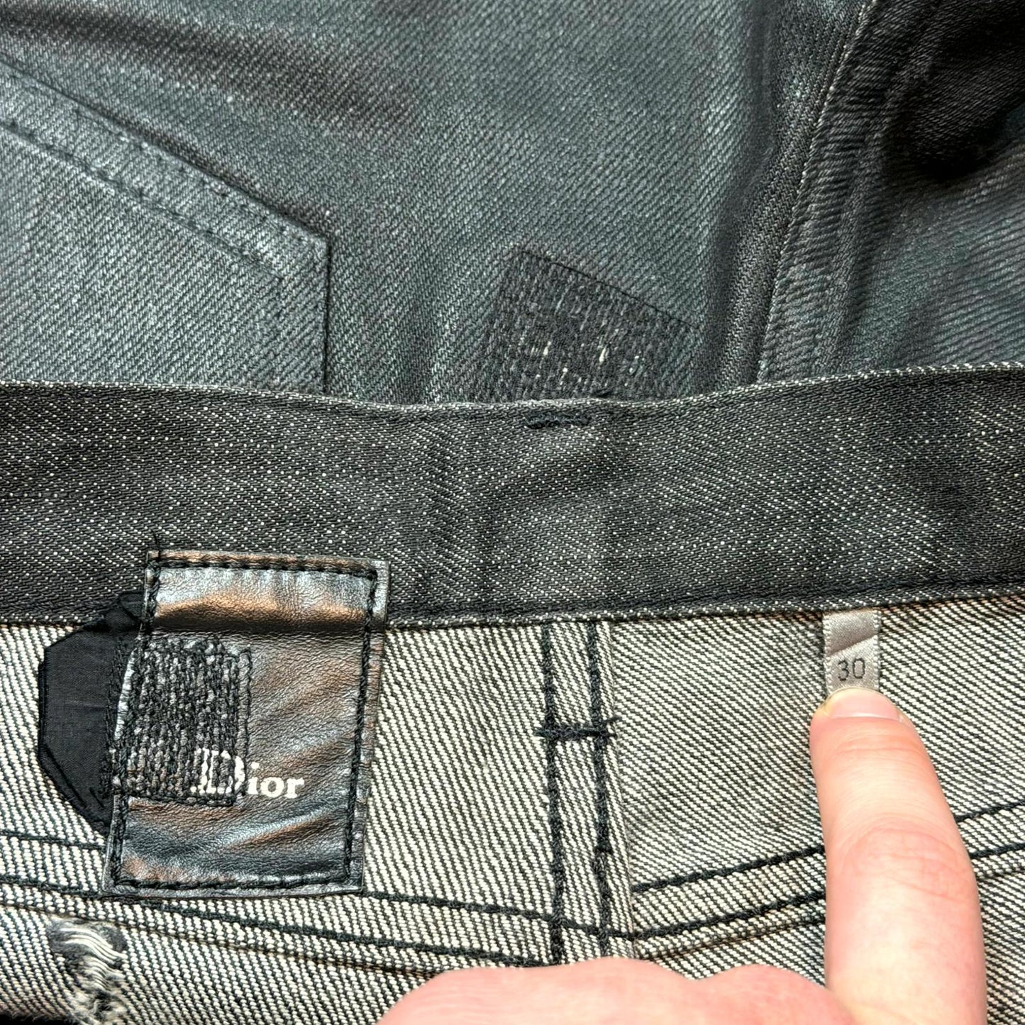 SS04 Dior Homme Waxed Strip Denim