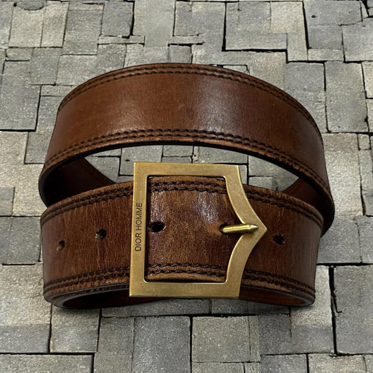 SS05 Dior Homme Brown D-Point Belt