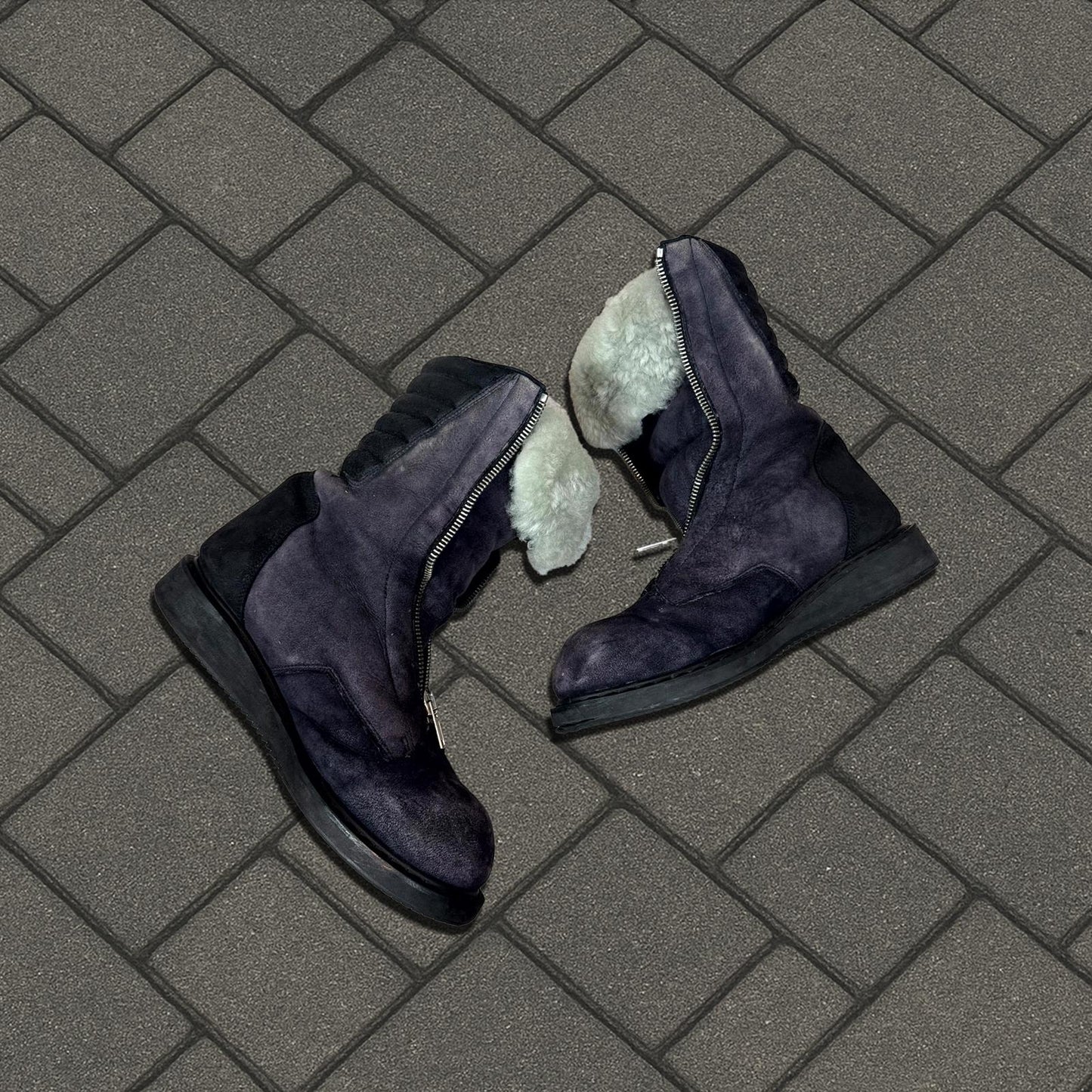 FW11 Rick Owens 'Limo' Shearling Mohawk Boots