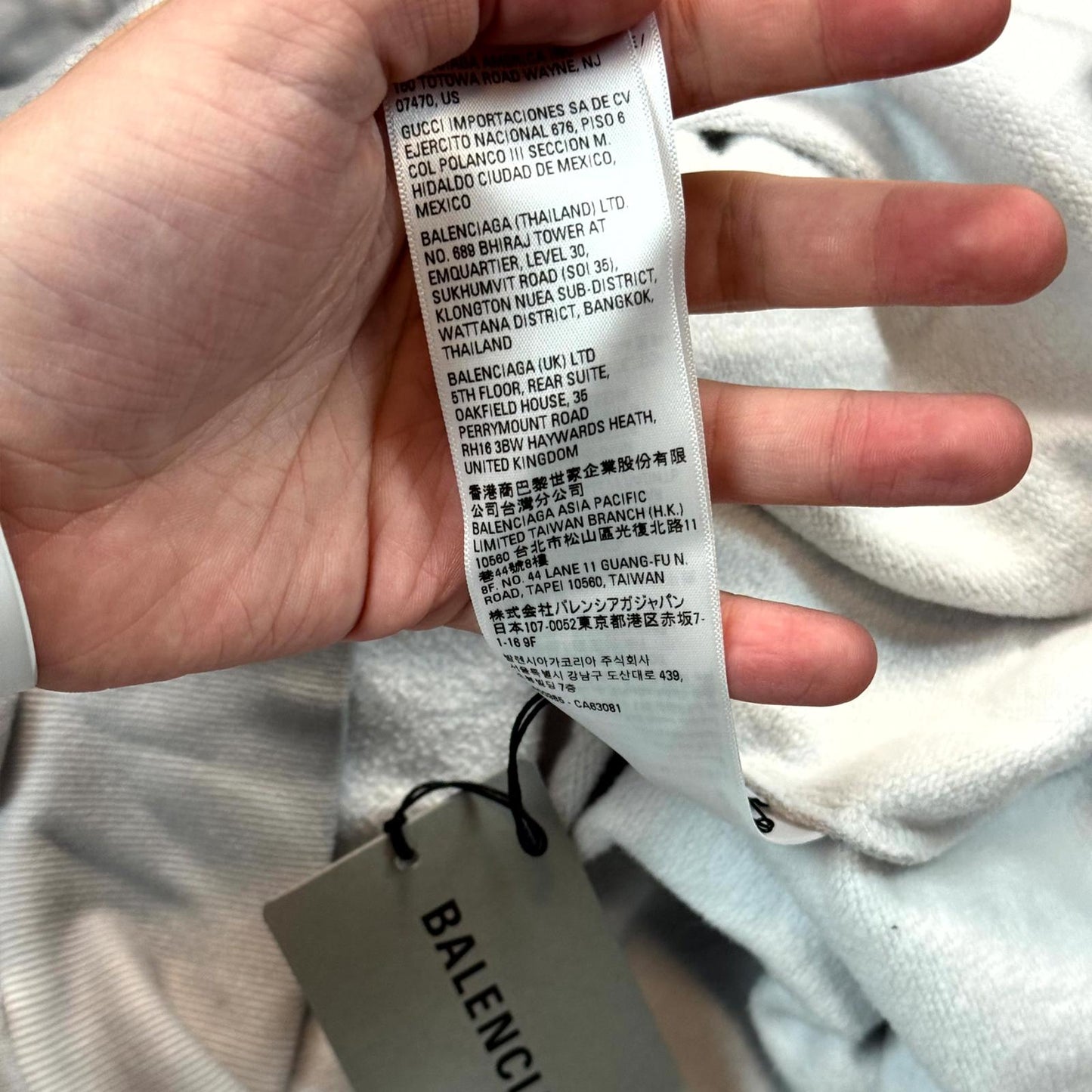 2021 Balenciaga Grey Metal Logo Hoodie