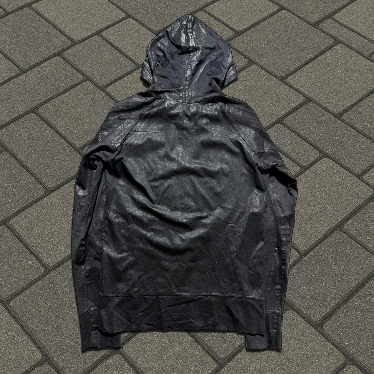 AW03 Dior Homme Black Waxed Luster Hoodie
