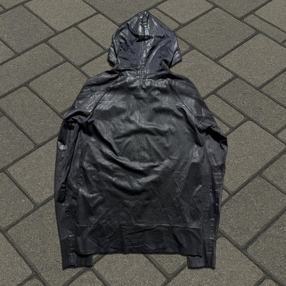 AW03 Dior Homme Black Waxed Luster Hoodie