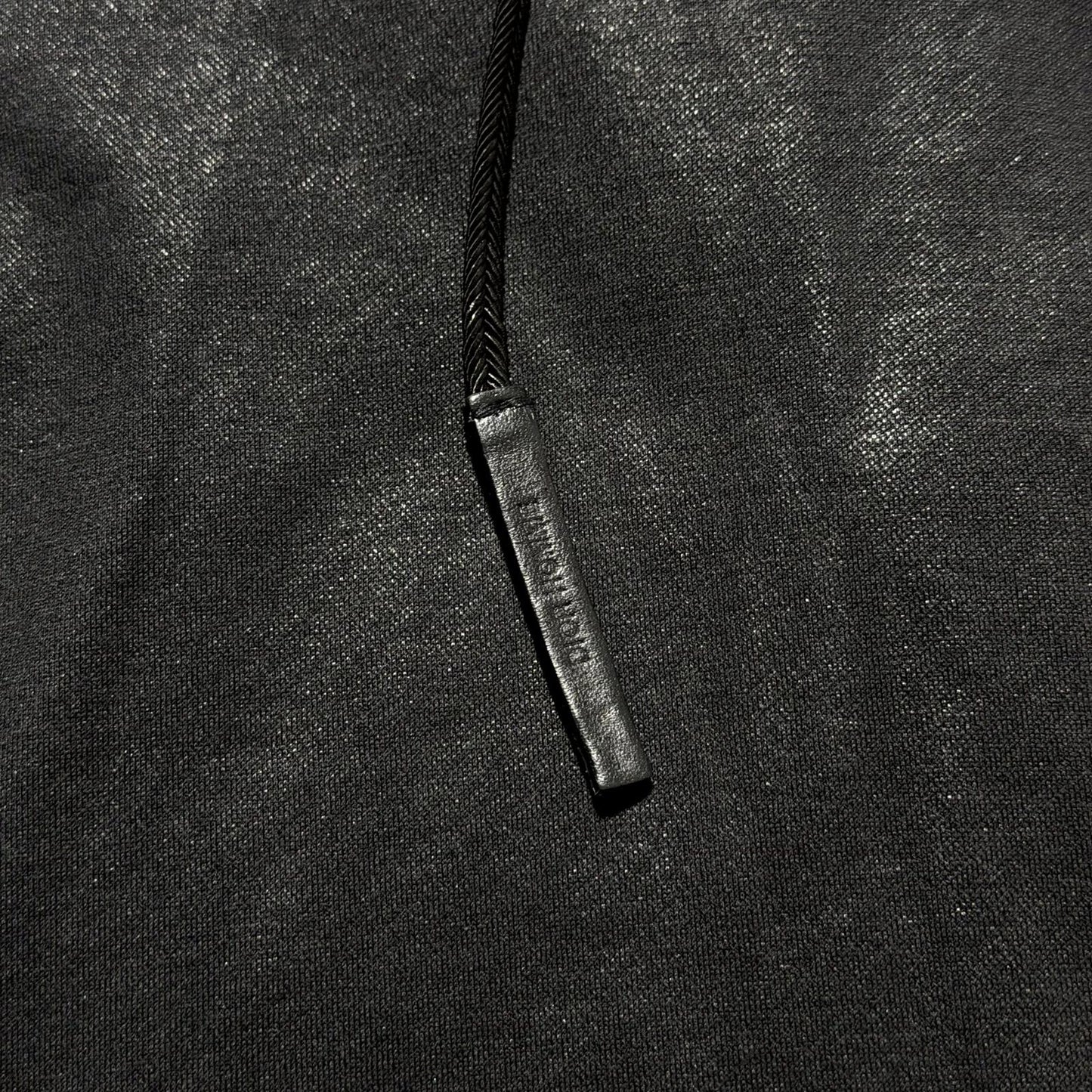 AW03 Dior Homme Black Waxed Luster Hoodie
