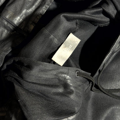 AW03 Dior Homme Black Waxed Luster Hoodie