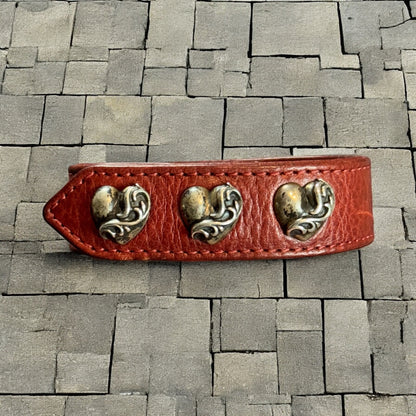 Chrome Hearts Red “Heart” 3 Snap Bracelet