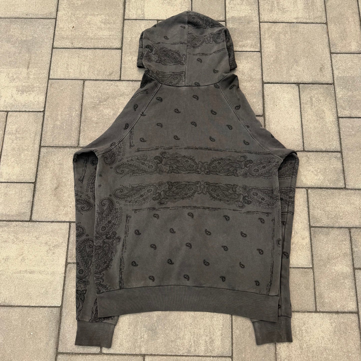 AW04 Raf Simons Charcoal Paisley Hoodie