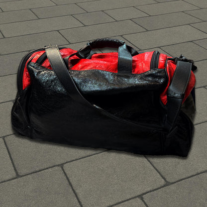 Balenciaga Adidas Trefoil Red Leather Duffel Bag
