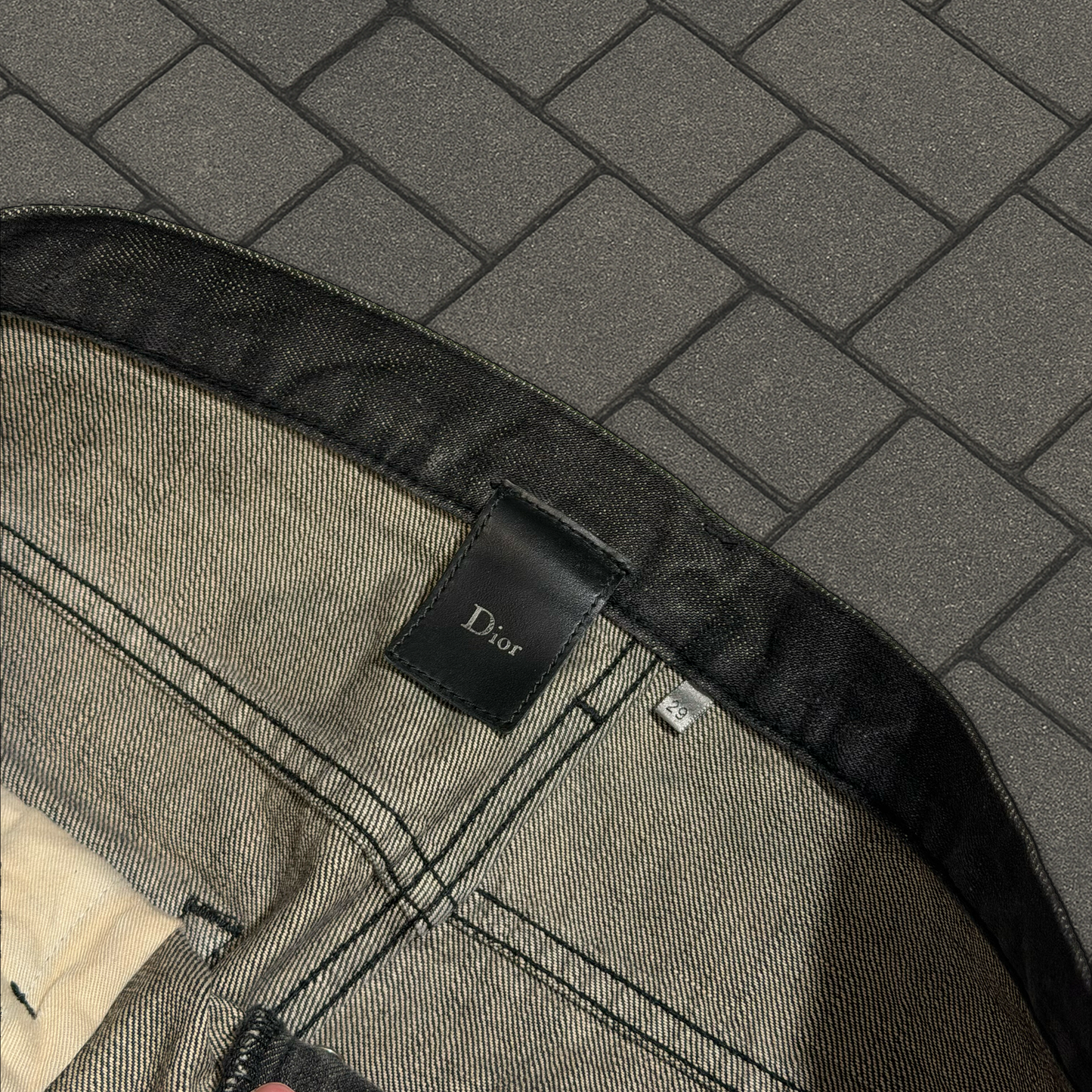AW05 Dior Homme Black Luster Waxed Denim