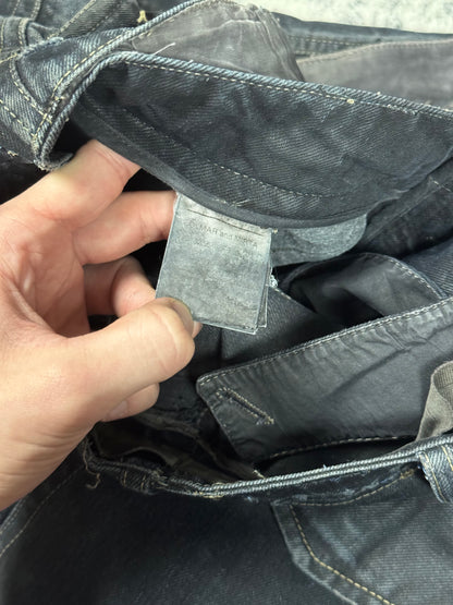 SS08 Rick Owens Black Double Layer Aircut Denim