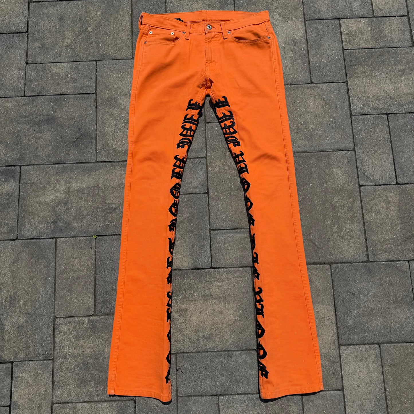 Vlone Orange Old English Denim