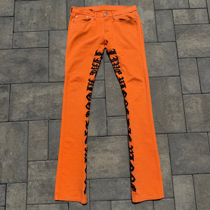 Vlone Orange Old English Denim
