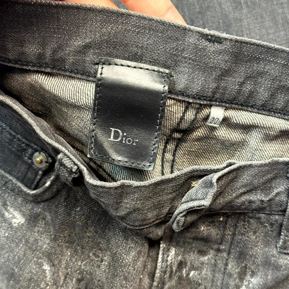AW05 Dior Homme Black Waxed Luster Denim