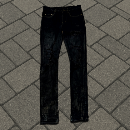 FW14 Saint Laurent Paris Oil Crash Denim