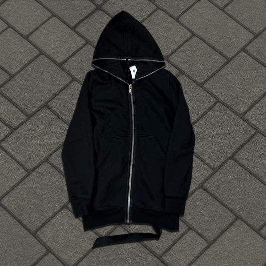 Rick Owens Black Gimp Zip Up Hoodie