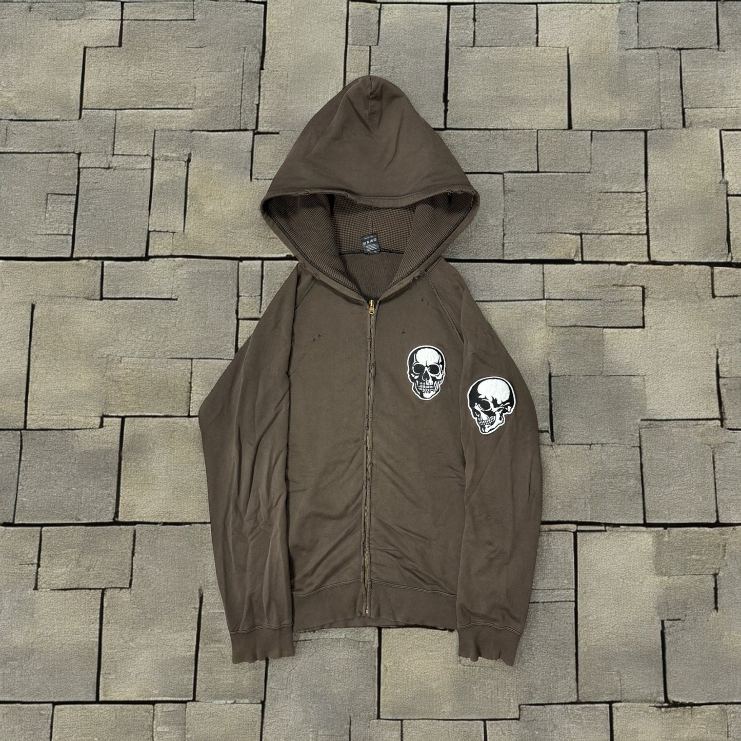 SS04 Number Nine Double Skull Zip Up Hoodie