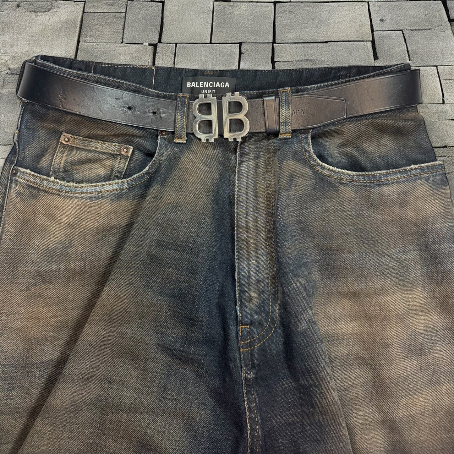 Balenciaga Crypto BB Leather Belt