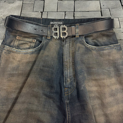 Balenciaga Crypto BB Leather Belt