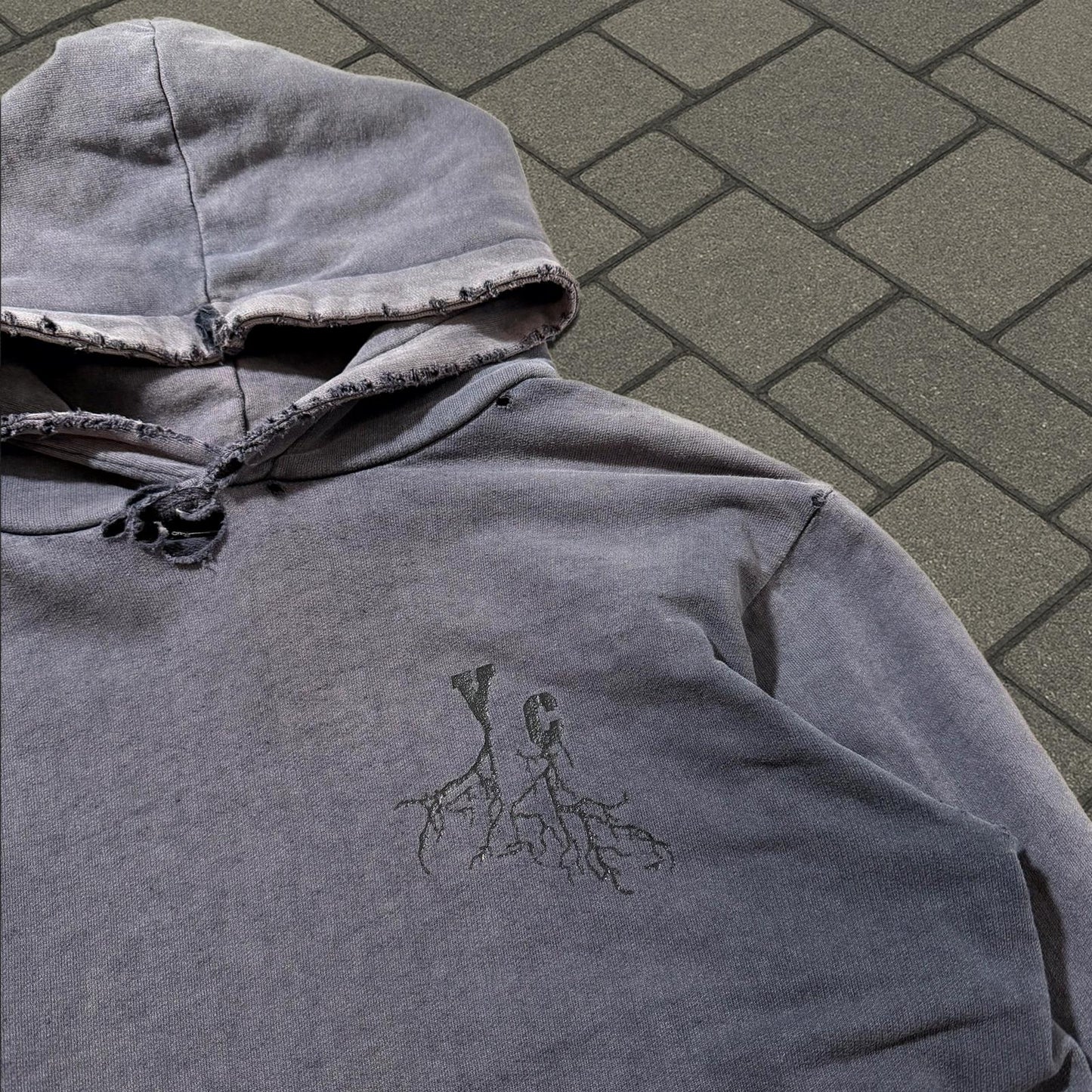 AW02 Raf Simons Black Virginia Creeper Roots Hoodie