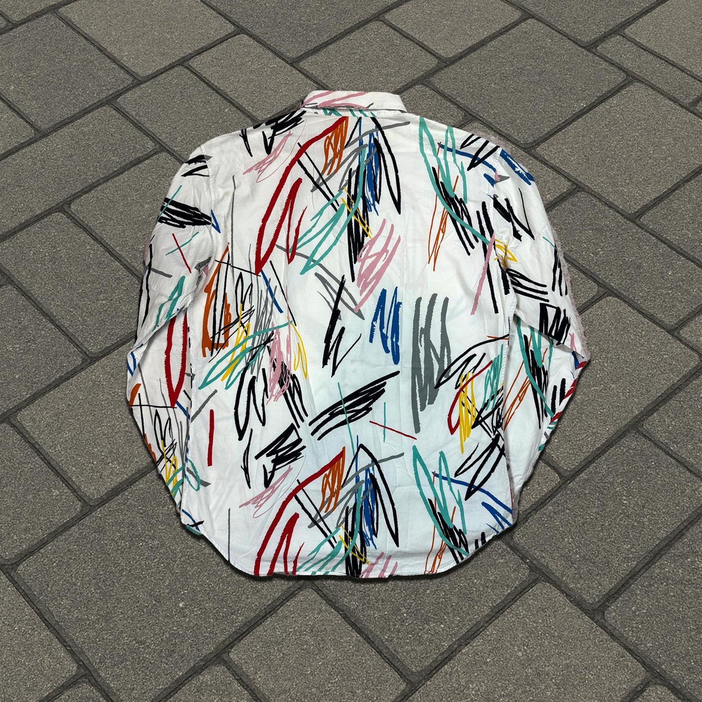 SS15 Dior Homme White Scribble Button Up Shirt