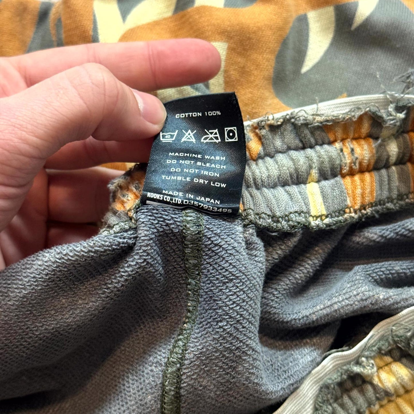 AW04 Number (N)ine Green Tribal Camo Shorts