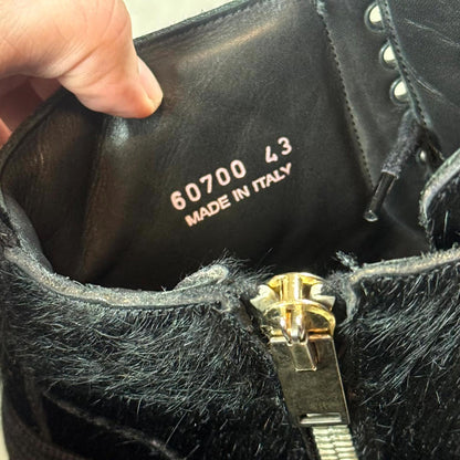 FW13 Rick Owens ‘Plinth’ Black Pony Hair Megatooth Boots