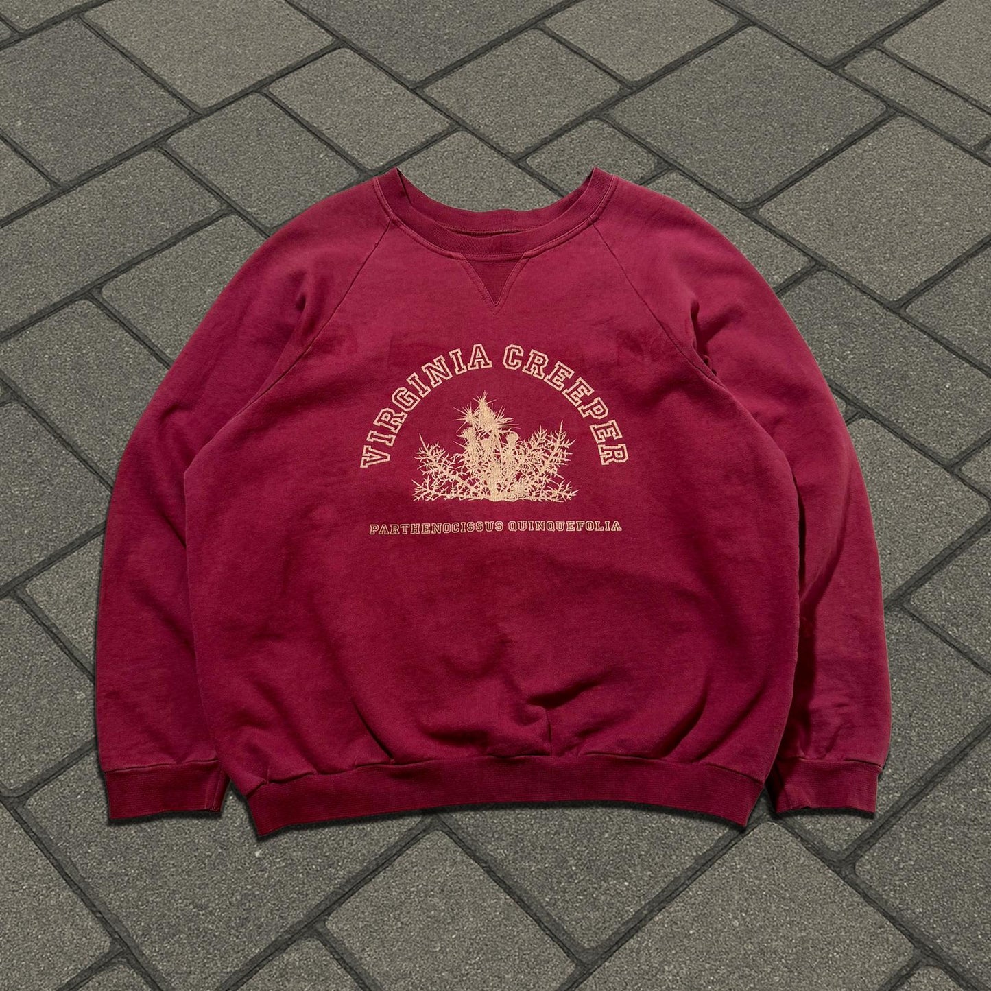AW02 Raf Simons Red Virginia Creeper Colligate Crewneck
