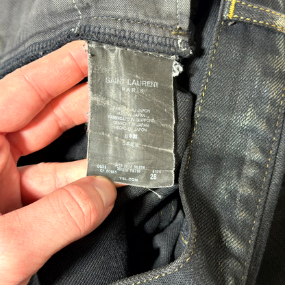 FW14 Saint Laurent Paris Oil Crash Denim