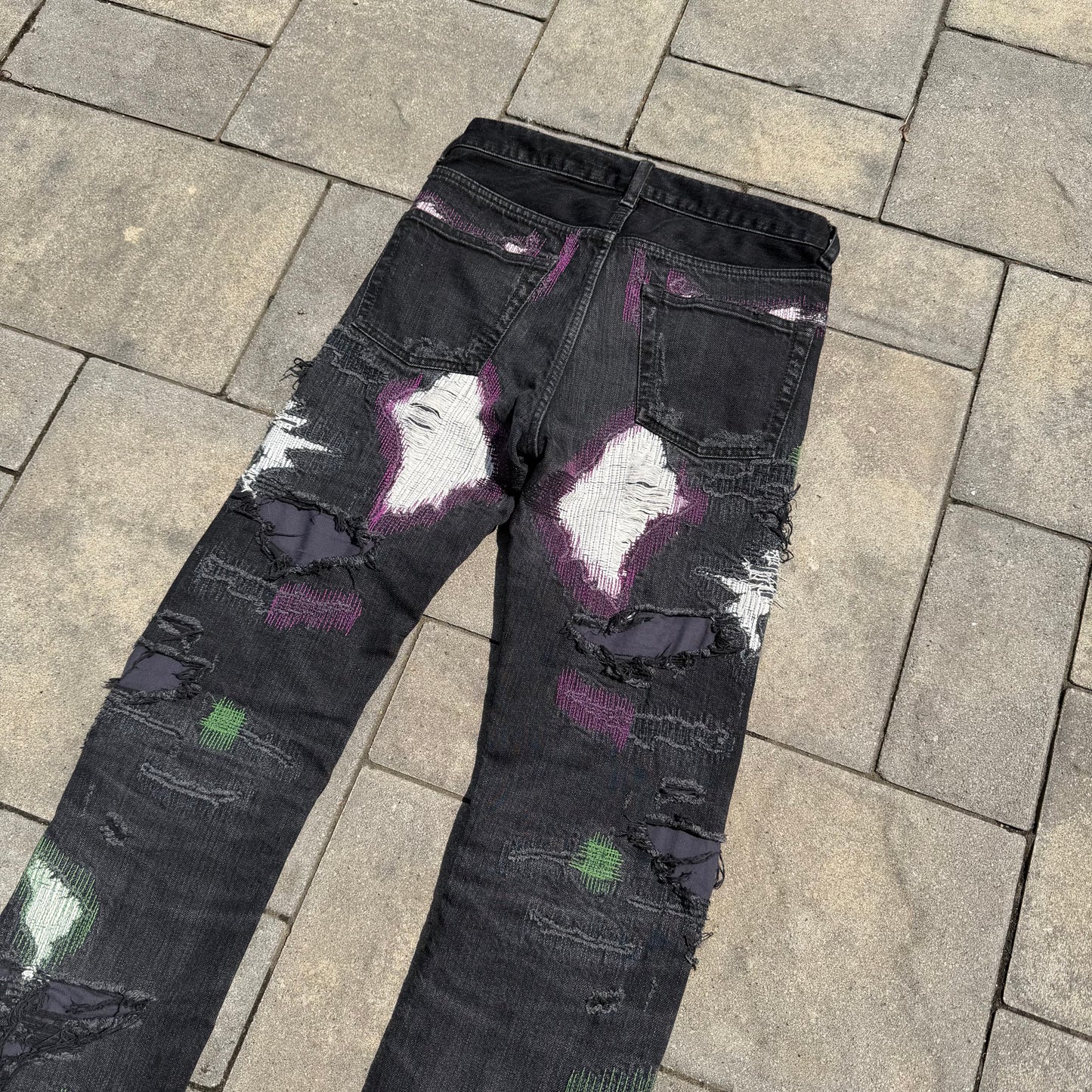 2018 Vlone Black Runway Scab Denim