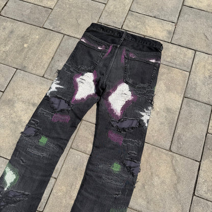 2018 Vlone Black Runway Scab Denim