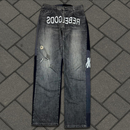 AW02 Undercover Black Rebelgods Hybrid Denim