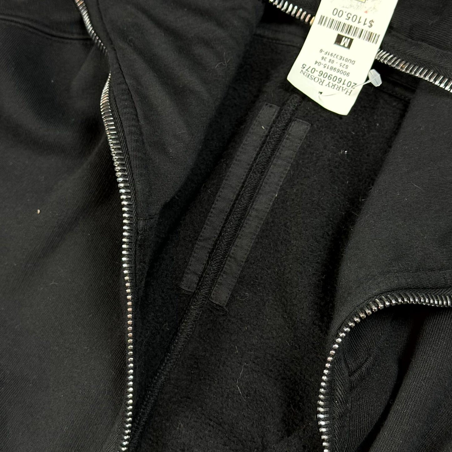 Rick Owens Black Gimp Zip Up Hoodie