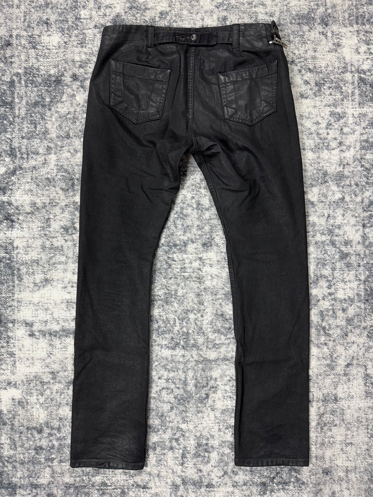 FW15 Rick Owens Black Waxed Aircut Denim