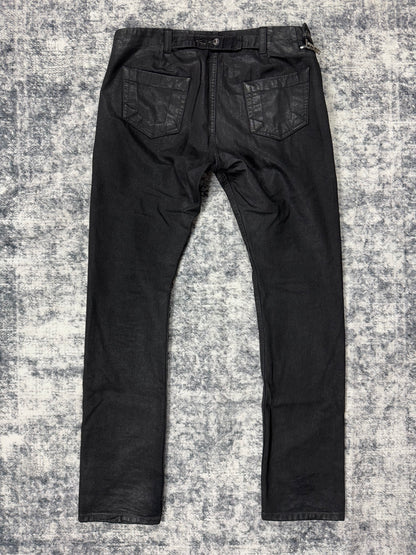 FW15 Rick Owens Black Waxed Aircut Denim