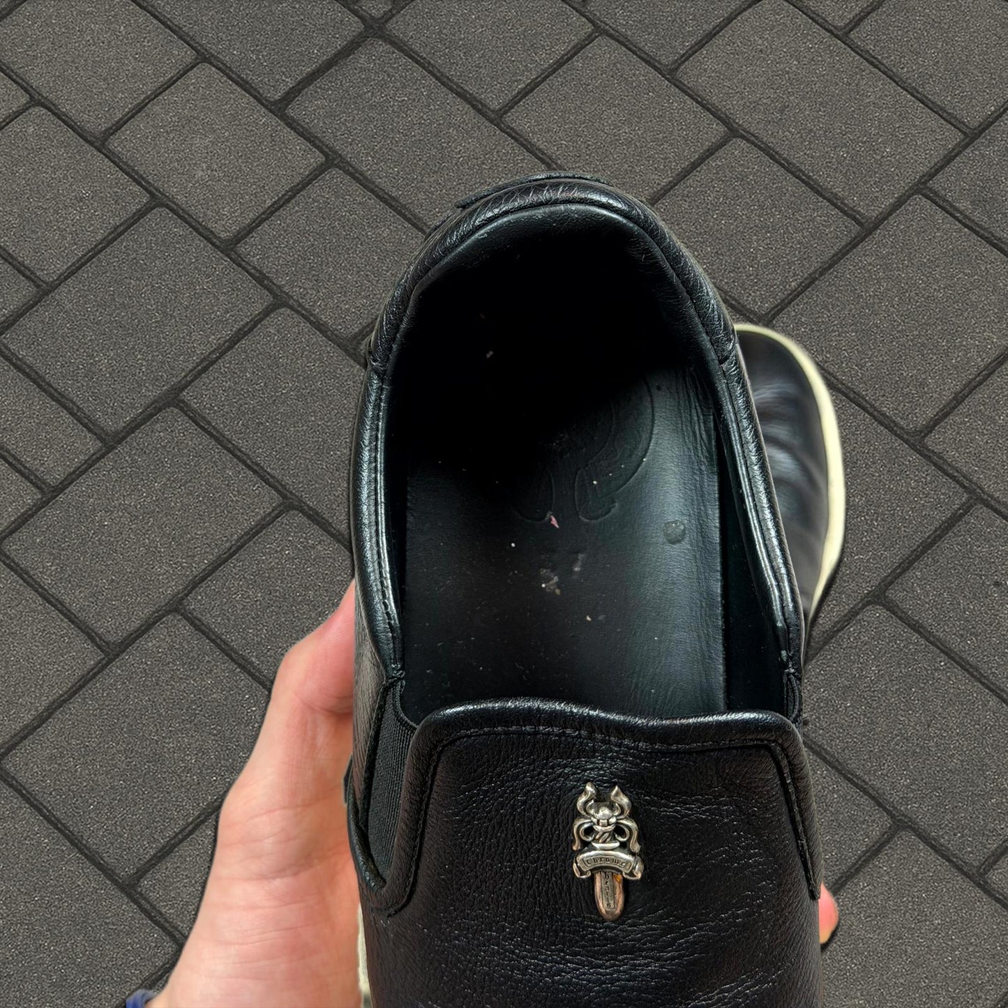 Chrome Hearts Black Dagger Slip On Shoes