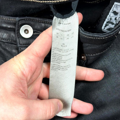 SS21 Rick Owens Black Waxed Detroit Cut Denim