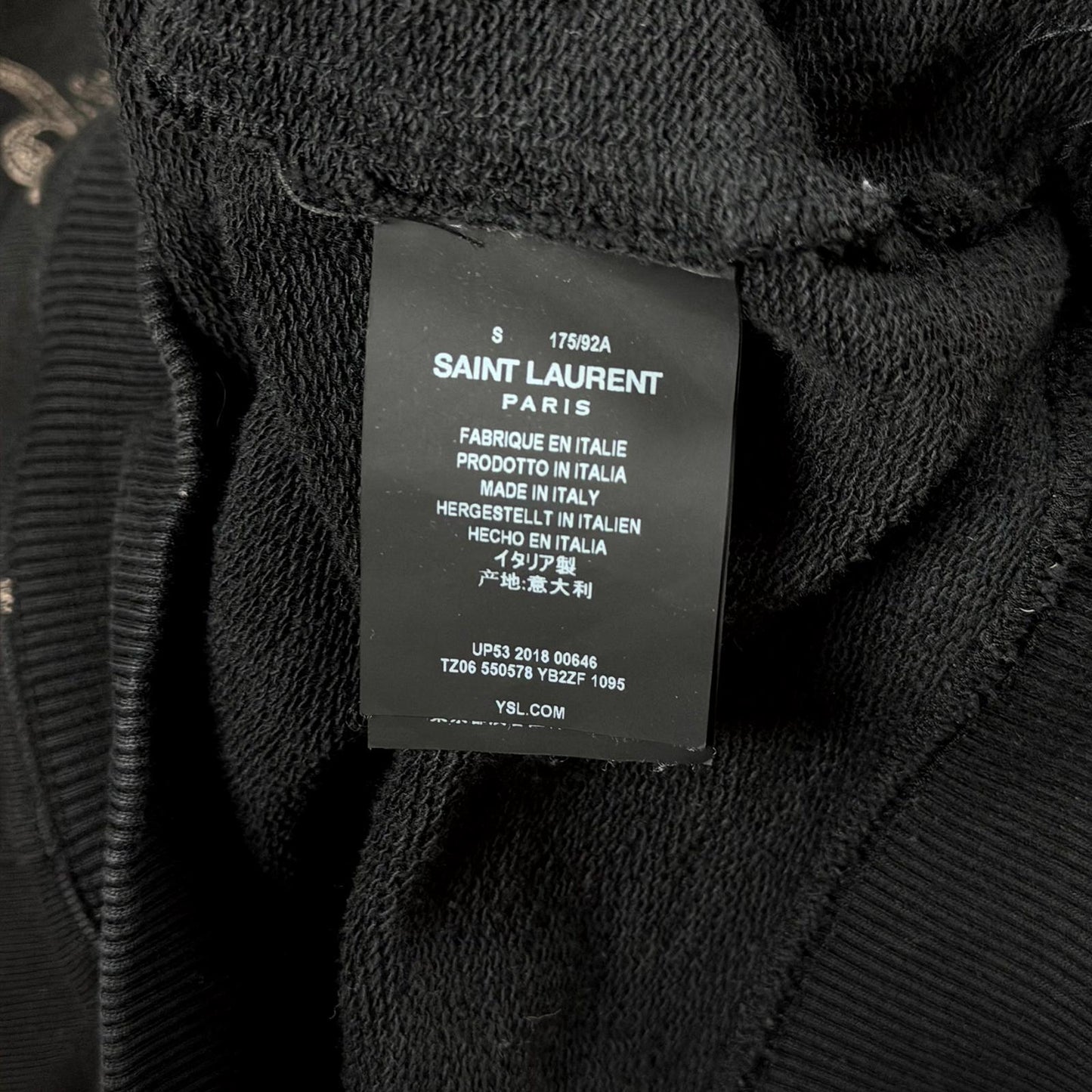 2018 Saint Laurent Paris Paisley Hoodie