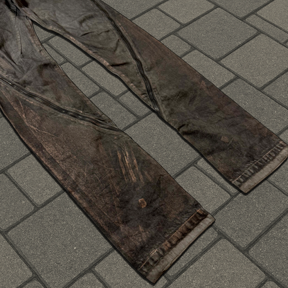 SS09 Rick Owens Gold Wax Strutter Banana Cut Denim