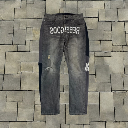 AW02 Undercover Black Rebelgods Hybrid Denim