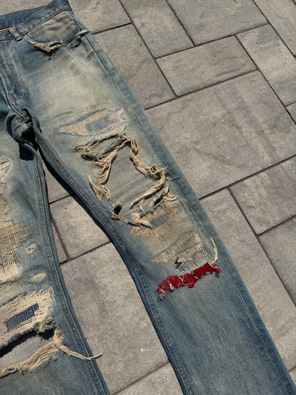 AW04 Undercover Red Yarn 68 Denim