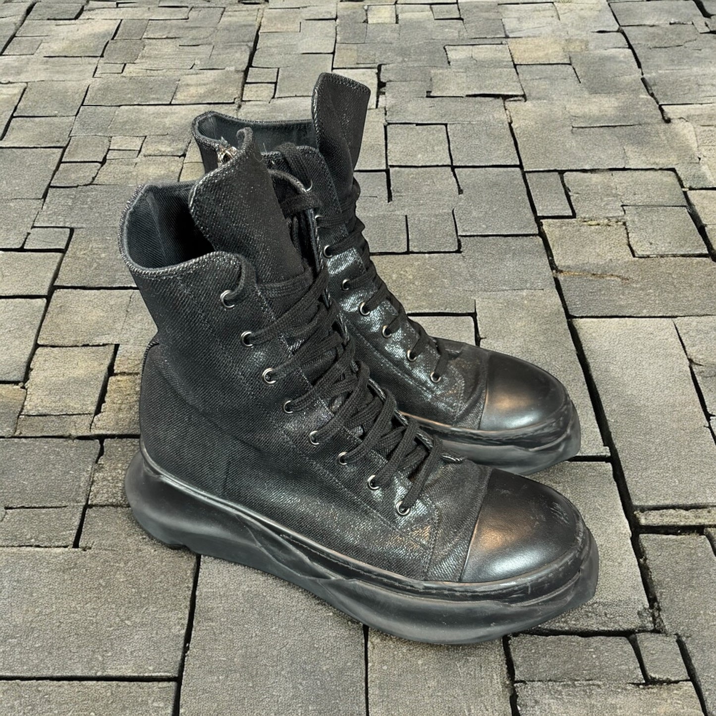 Rick Owens Black Waxed Abstract Ramones